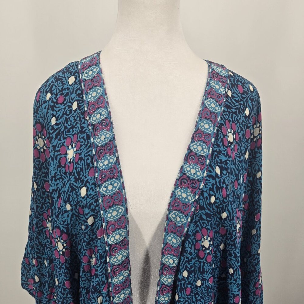 Sundance Bustling Blooms Open Front Kimono Cardigan Duster Size XS/Small - Picture 3 of 7